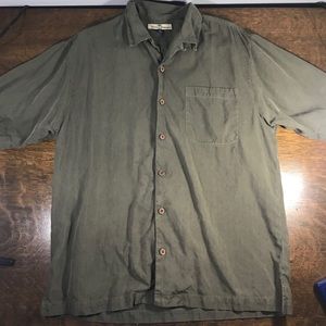 Tommy Bahama 100% Silk Green Button Up Shirt